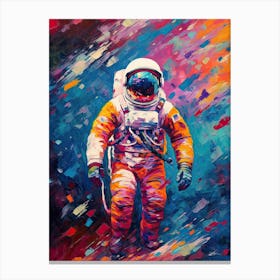 Astronaut Colourful Oil Painting 1 Canvas Print