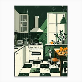 Retro Art Deco Inspired Kitchen 2 Canvas Print