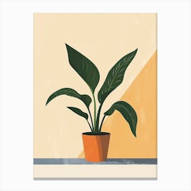 Prayer Plant Minimalist Illustration 4 Canvas Print