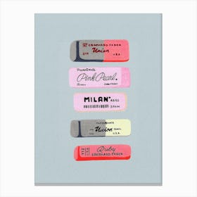Erasers Collection Canvas Print