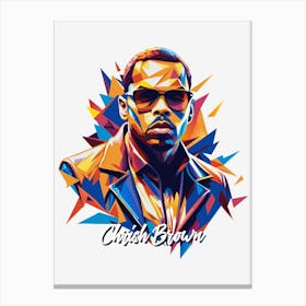 Chris Brown 02 Portrait Music WPAP Pop Art Canvas Print