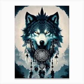 Dreamcatcher Wolf 6 Canvas Print