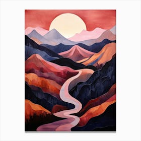 Mountains Abstract Minimalist 7 Canvas Print