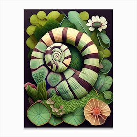 Garden Snail In Garden Patchwork Canvas Print