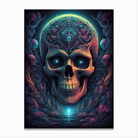 Skull Psychedelic Art 1 Canvas Print