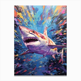  A Blacktip Shark Vibrant Paint Splash 3 Canvas Print