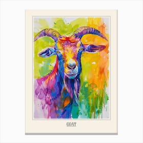 Goat Colourful Watercolour 1 Poster Canvas Print