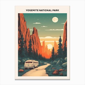 Yosemite National Park Midcentury Travel Poster Canvas Print