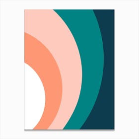 Teal Blush Rainbow Canvas Print