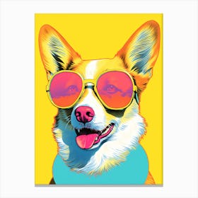 Corgi In Sunglasses 1 Canvas Print