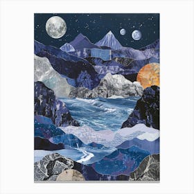 'The Moon And The Mountains' Canvas Print