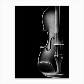 Violin Black White Line art Illustration Canvas Print