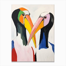 Colourful Kids Animal Art Pelican 2 Canvas Print
