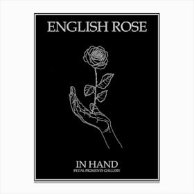 English Rose In Hand Line Drawing 4 Poster Inverted Canvas Print