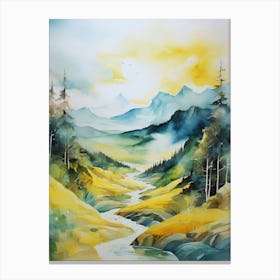 Landscape Watercolor Painting 1 Canvas Print