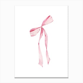 Coquette Pink Bow - 2 - White Canvas Print