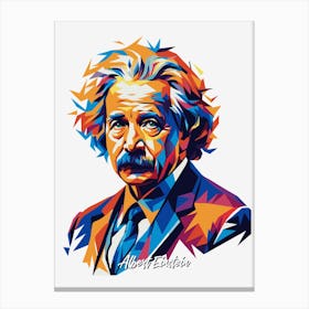 Albert Einstein Portrait WPAP Pop Art Canvas Print