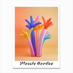 Dreamy Inflatable Flowers Poster Fountain Grass Canvas Print