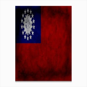 Myanmar Burma Flag Texture Canvas Print