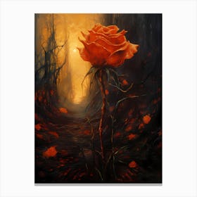 Rose In The Dark Canvas Print