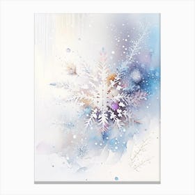Beauty, Snowflakes, Storybook Watercolours 2 Canvas Print