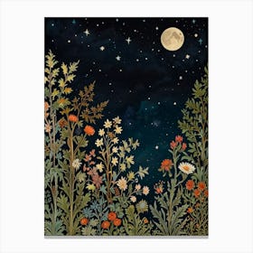 Moonlight Garden Style William Morris 1 Art Print Canvas Print