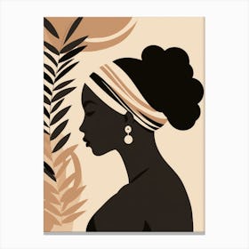Silhouette Of African Woman 12 Canvas Print