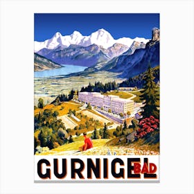 Gurnigel Bad, Switzerland, Tourist Poster Canvas Print