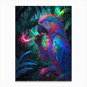 Parrot In The Jungle Canvas Print