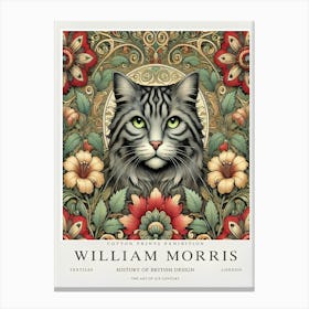 William Morris inspired cat print 15 Canvas Print