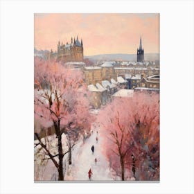 Dreamy Winter Painting Edinburgh Scotland 4 Canvas Print