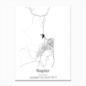 Napier,New Zealand Minimalist Map Canvas Print