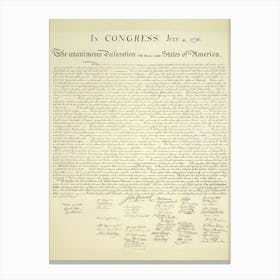 Declaration Of Independence Canvas Print