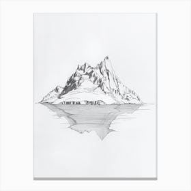 Vinson Massif Antarctica Line Drawing 2 Canvas Print