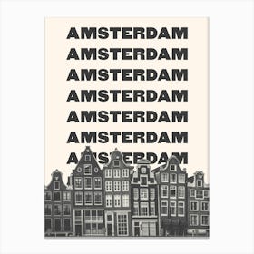 Amsterdam Black & White Canvas Print