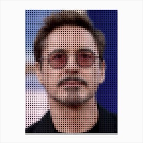 Robert Downey Jr In Style Dots Canvas Print