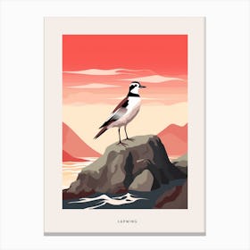 Minimalist Lapwing 2 Bird Poster Canvas Print