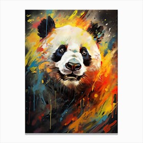 Panda Art In Abstract Art Style 3 Canvas Print