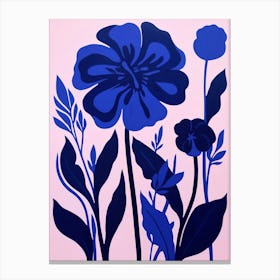 Blue Flower Illustration Carnation 3 Canvas Print