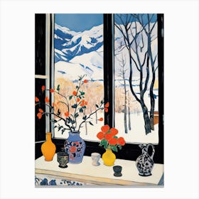 The Windowsill Of Aspen   Usa Snow Inspired By Matisse 2 Canvas Print