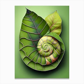 Garden Snail On A Leaf Patchwork Canvas Print