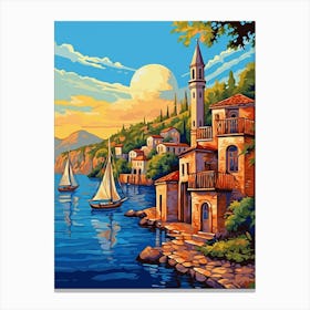 Ortaky Mosque Pixel Art 1 Canvas Print