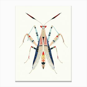 Colourful Insect Illustration Praying Mantis 5 Canvas Print