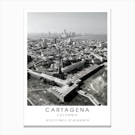 Cartagena Colombia Black And White Travel Canvas Print