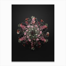 Vintage Gladiolus Junceus Flower Wreath on Wrought Iron Black Canvas Print
