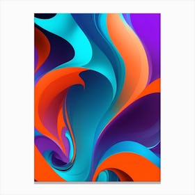 Abstract Colorful Waves Vertical Composition 53 Canvas Print