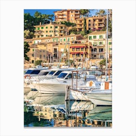 Puerto de Soller, Idyllic harbour view of Mallorca Spain, Balearic islands Canvas Print