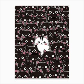 Kawaii Cats 3 Canvas Print