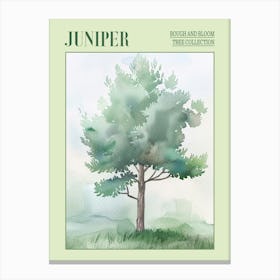 Juniper Tree Atmospheric Watercolour Painting 2 Poster Canvas Print