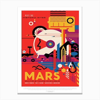 Mars Nasa Space Travel Poster Canvas Print